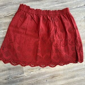 Madewell Eyelet Mini Skirt with Scalloped Hem -Size L